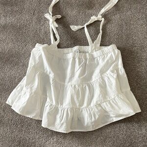 American Eagle Outfitters White Ruffled Camisole